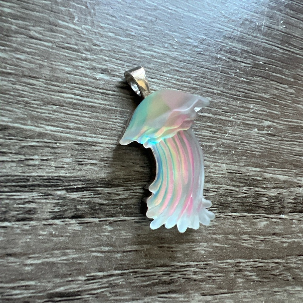 Matt Bezak Jellyfish Crystal leaded glass and sterling silver Pendant